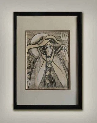 "Мавка", 2011 г., бумага, ручка, 10х15