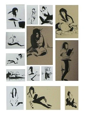 Наброски, 2012 г., бумага, тушь