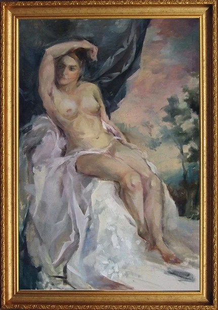 Академическая постановка, 2012 г., холст, масло, 160х120